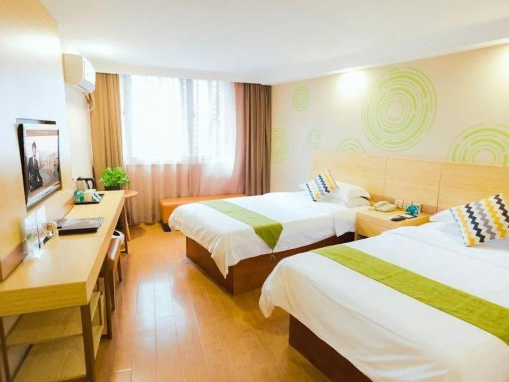 Bed in GreenTree Inn Shanghai Guangxin Road Tongji Hospital Express Hotel