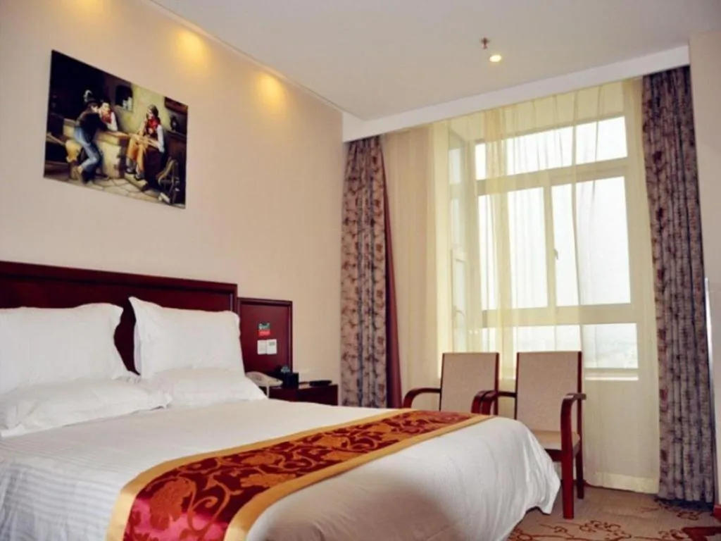 Bed in GreenTree Inn Shanghai Jiading Newtown MaLu Subway Station Business Hotel