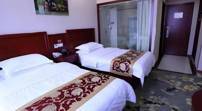 Bed in GreenTree Inn Shanghai Jiading Newtown MaLu Subway Station Business Hotel