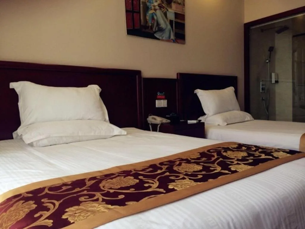 Bed in GreenTree Inn Shanghai Jiading Newtown MaLu Subway Station Business Hotel
