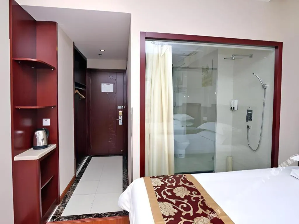 Bed in GreenTree Inn Shanghai Jiading Newtown MaLu Subway Station Business Hotel
