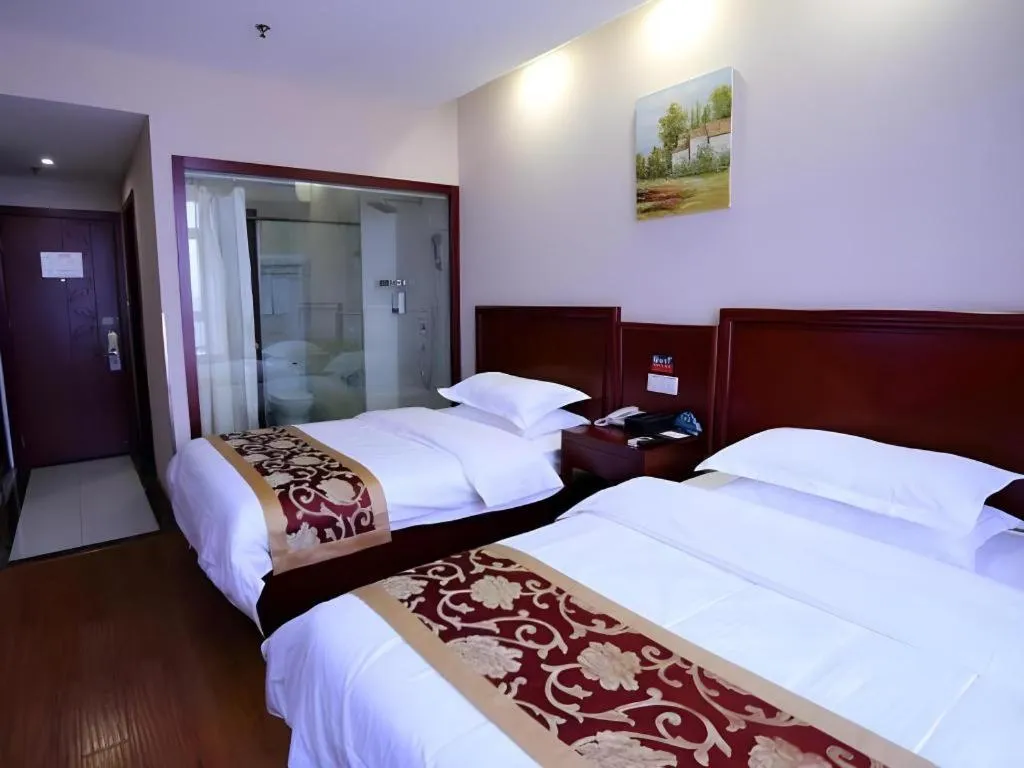 Bed in GreenTree Inn Shanghai Jiading Newtown MaLu Subway Station Business Hotel