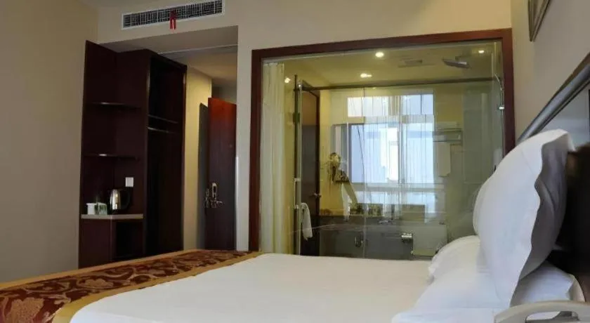 Bed in GreenTree Inn Shanghai Jiading Newtown MaLu Subway Station Business Hotel
