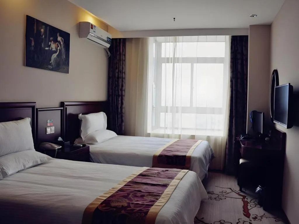 Bed in GreenTree Inn Shanghai Jiading Newtown MaLu Subway Station Business Hotel