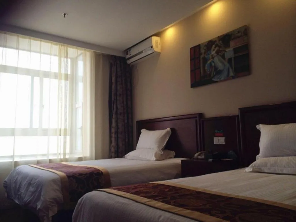 Bed in GreenTree Inn Shanghai Jiading Newtown MaLu Subway Station Business Hotel