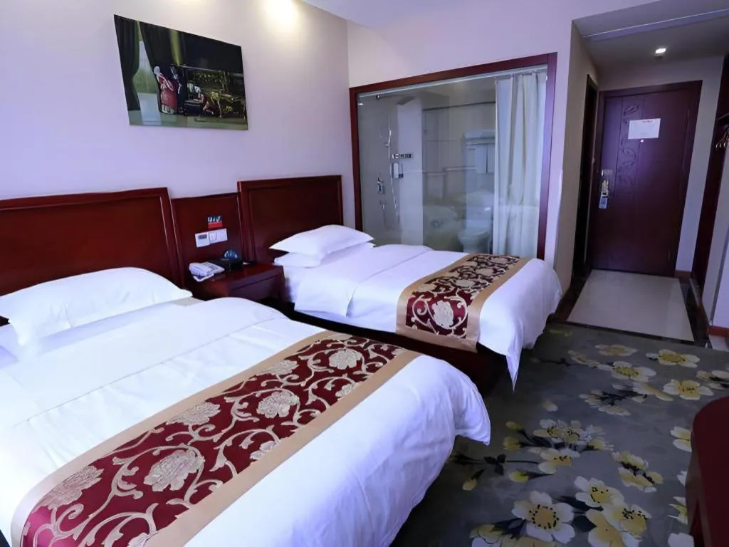 Bed in GreenTree Inn Shanghai Jiading Newtown MaLu Subway Station Business Hotel