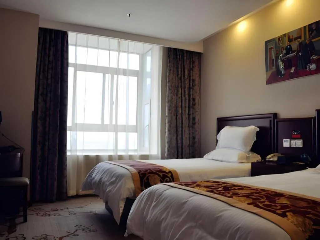 Bed in GreenTree Inn Shanghai Jiading Newtown MaLu Subway Station Business Hotel