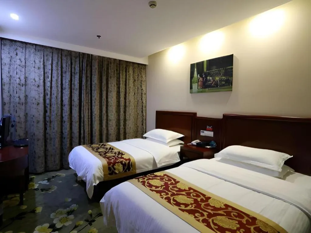Bed in GreenTree Inn Shanghai Jiading Newtown MaLu Subway Station Business Hotel