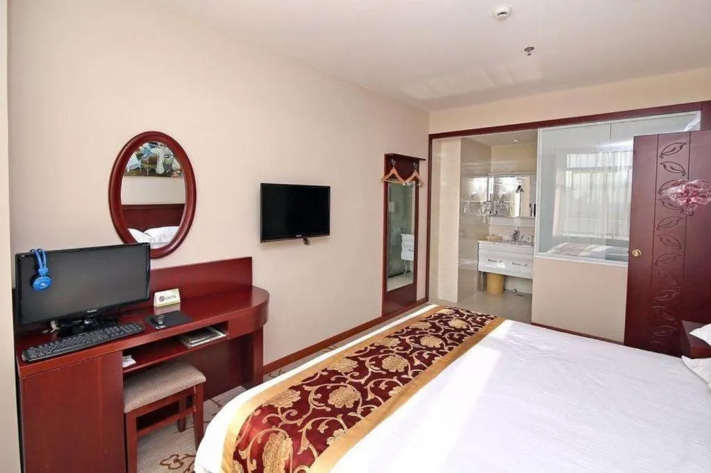 Bed in GreenTree Inn Shanghai Jiading Newtown MaLu Subway Station Business Hotel