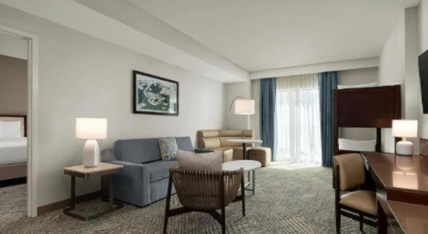 Bed in Courtyard by Marriott Anaheim Theme Park Entrance