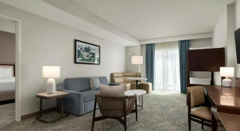 Bed in Courtyard by Marriott Anaheim Theme Park Entrance