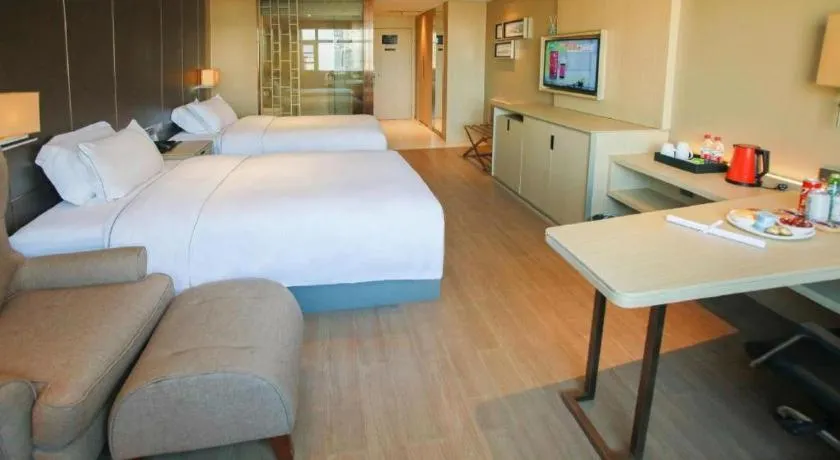 Bed in Echeng Hotel Wuhan Optics Valley Square Yangjiawan Metro Station