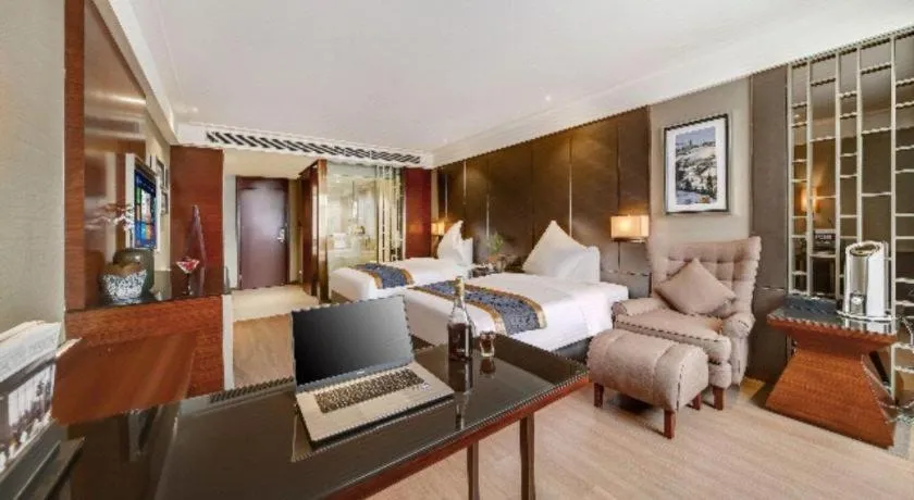 Bed in Echeng Hotel Wuhan Optics Valley Square Yangjiawan Metro Station