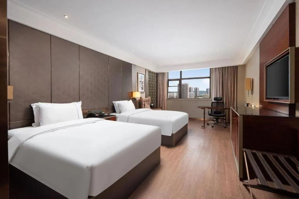 Bed in Echeng Hotel Wuhan Optics Valley Square Yangjiawan Metro Station