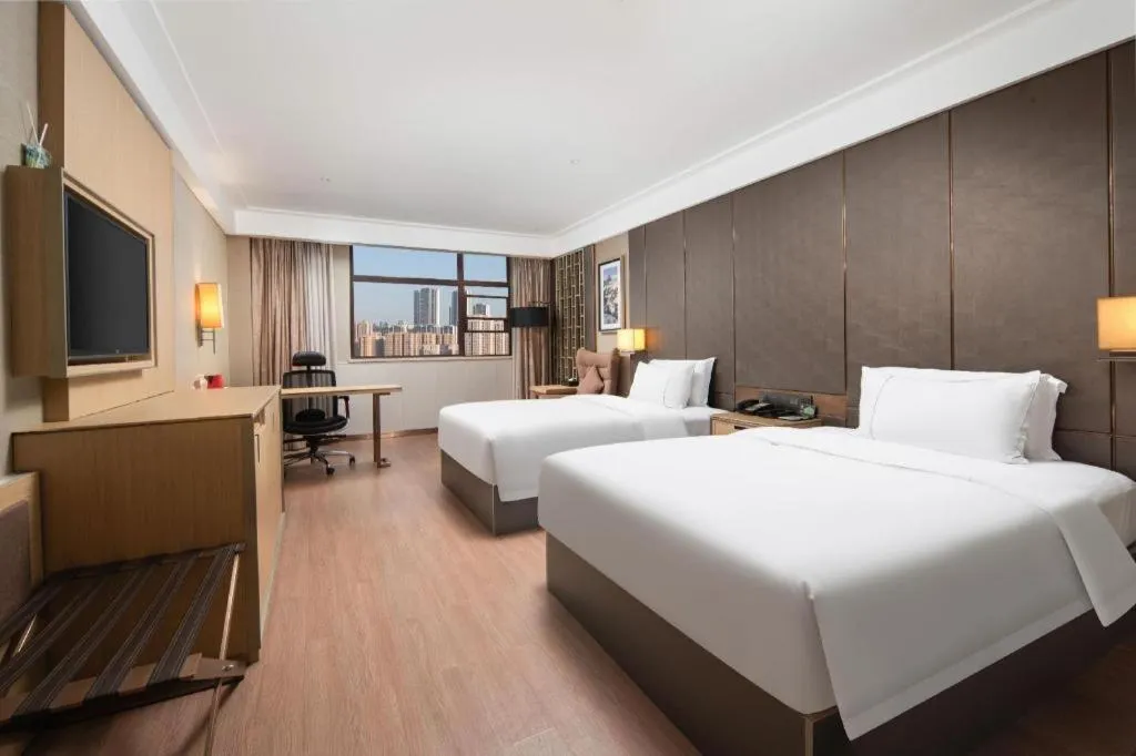 Bed in Echeng Hotel Wuhan Optics Valley Square Yangjiawan Metro Station