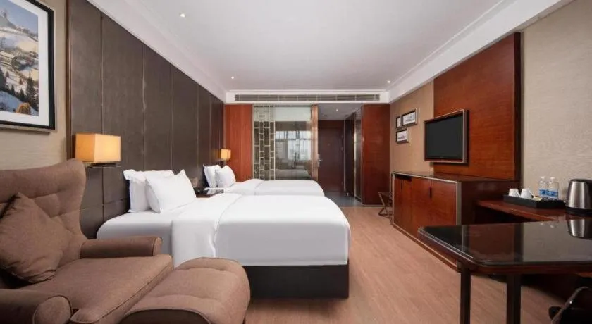 Bed in Echeng Hotel Wuhan Optics Valley Square Yangjiawan Metro Station