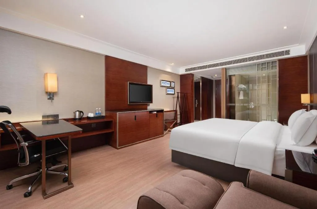 Bed in Echeng Hotel Wuhan Optics Valley Square Yangjiawan Metro Station