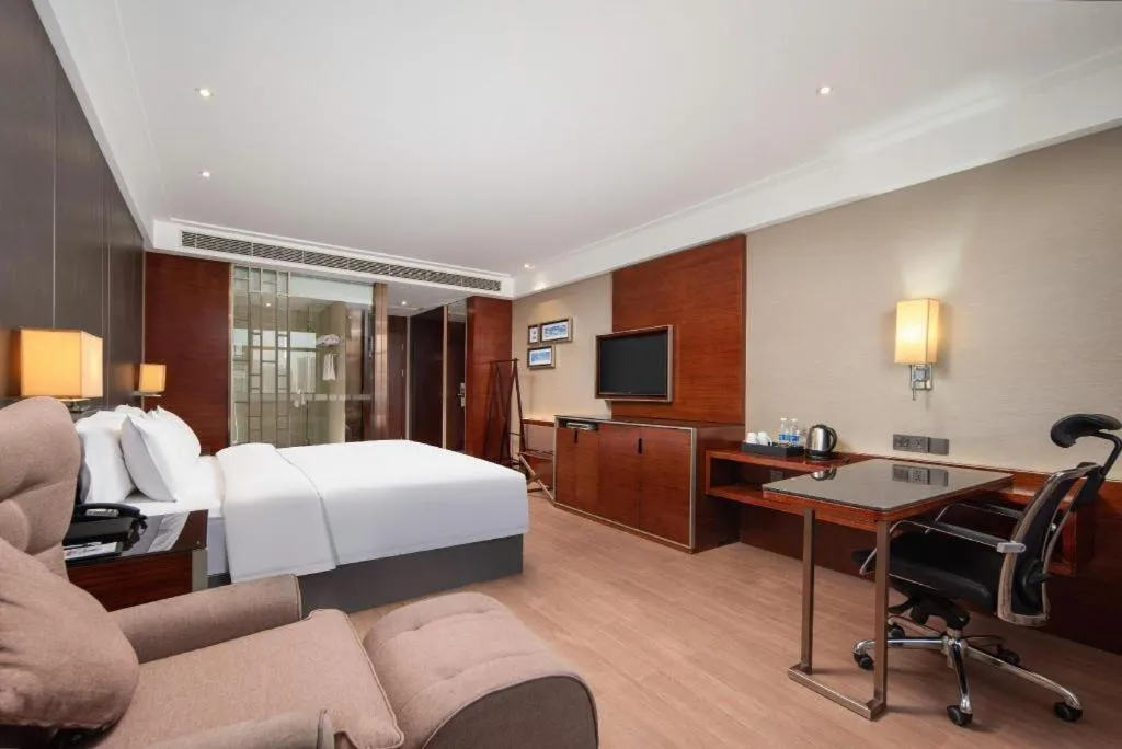 Bed in Echeng Hotel Wuhan Optics Valley Square Yangjiawan Metro Station