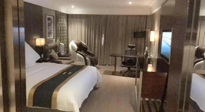 Bed in Echeng Hotel Wuhan Optics Valley Square Yangjiawan Metro Station