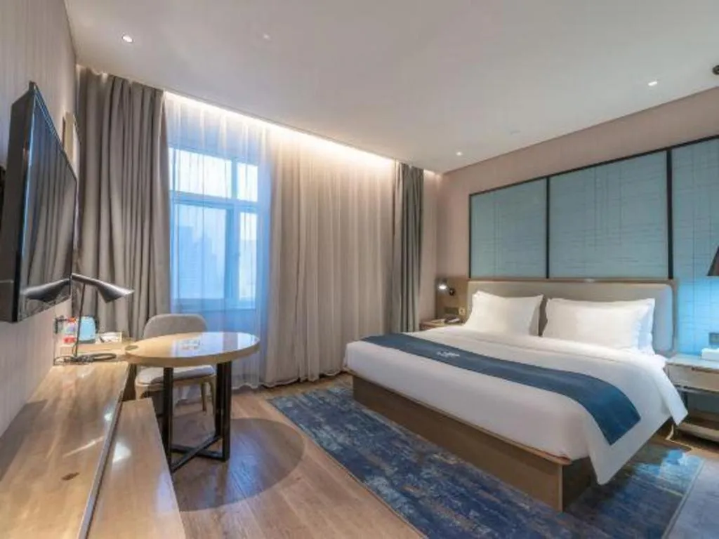 Bed in Echarm Hotel Jinan Railway Station Daming Lake