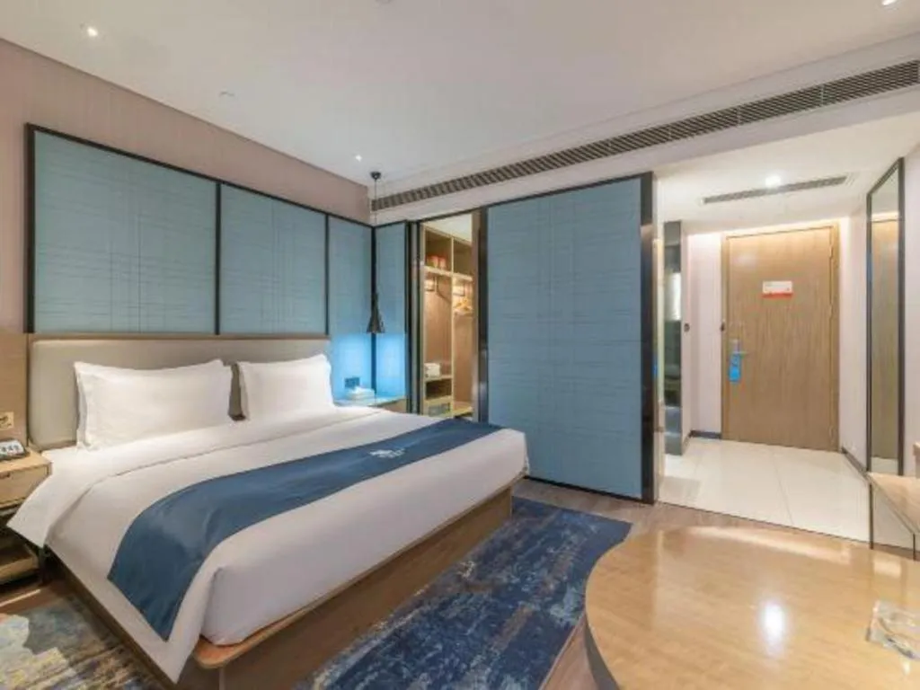 Bed in Echarm Hotel Jinan Railway Station Daming Lake