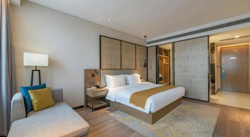Bed in Echarm Hotel Jinan Railway Station Daming Lake