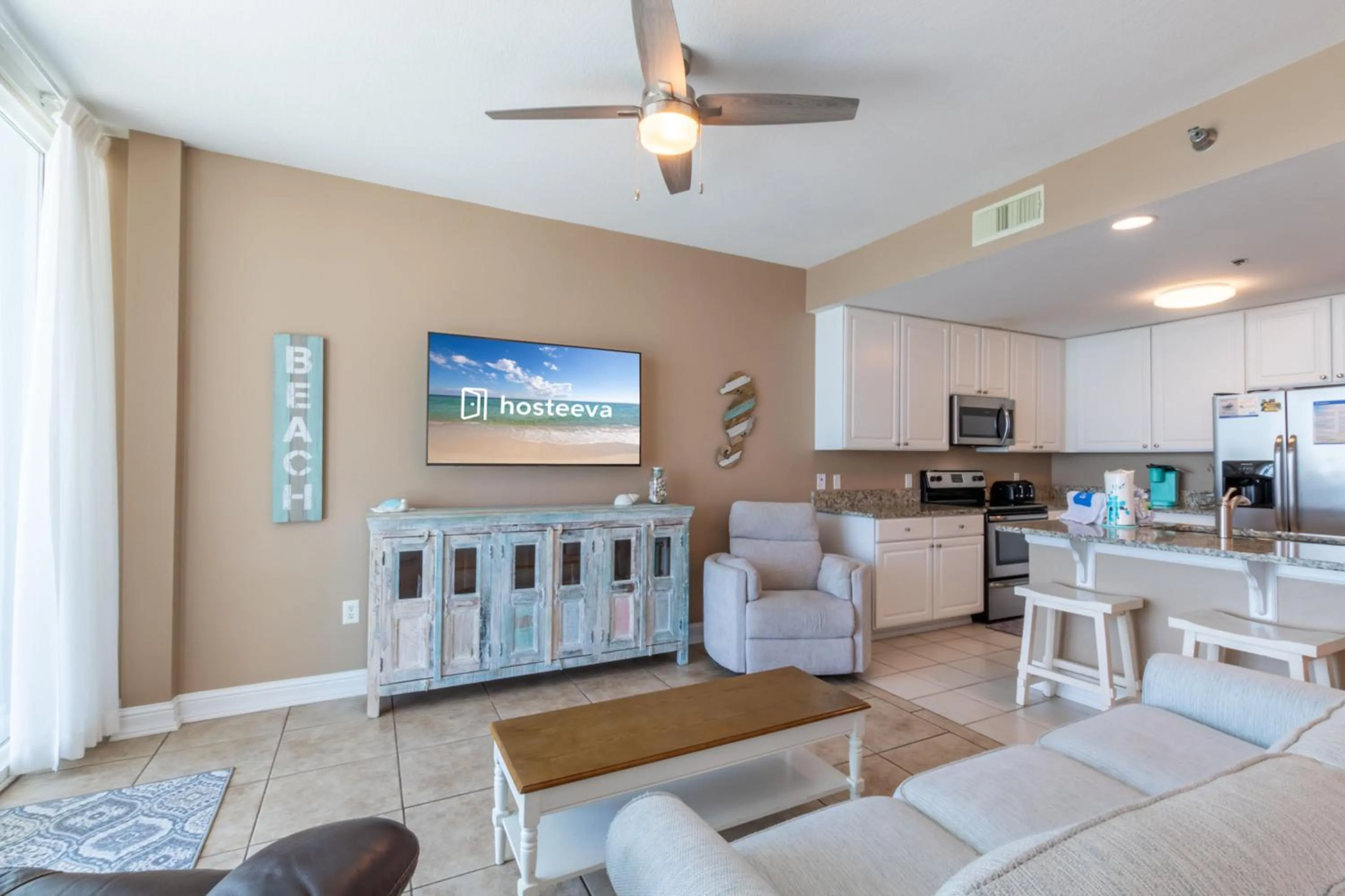 Living room in Lighthouse Condos Gulf Shores