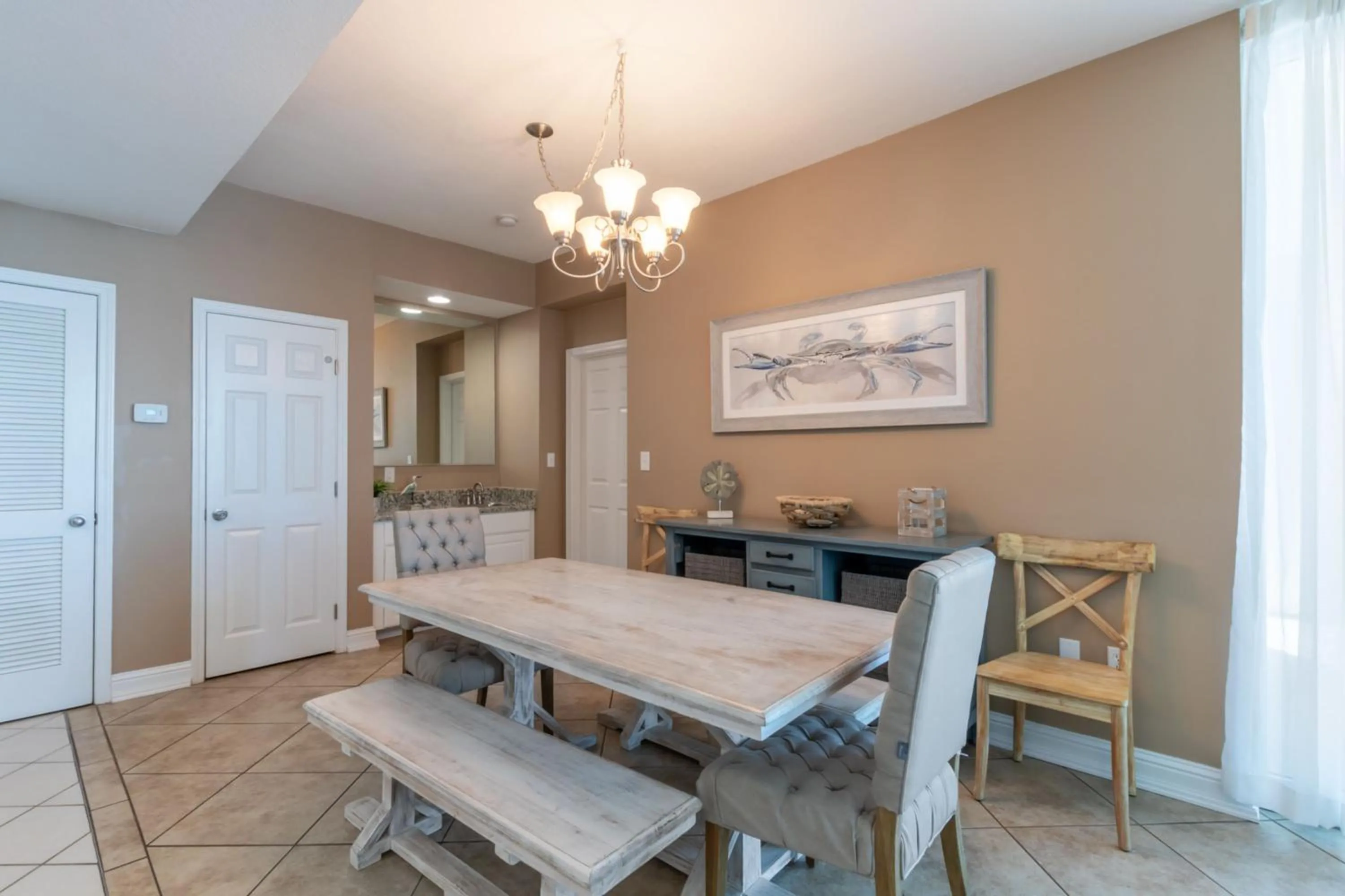 Dining area in Lighthouse Condos Gulf Shores