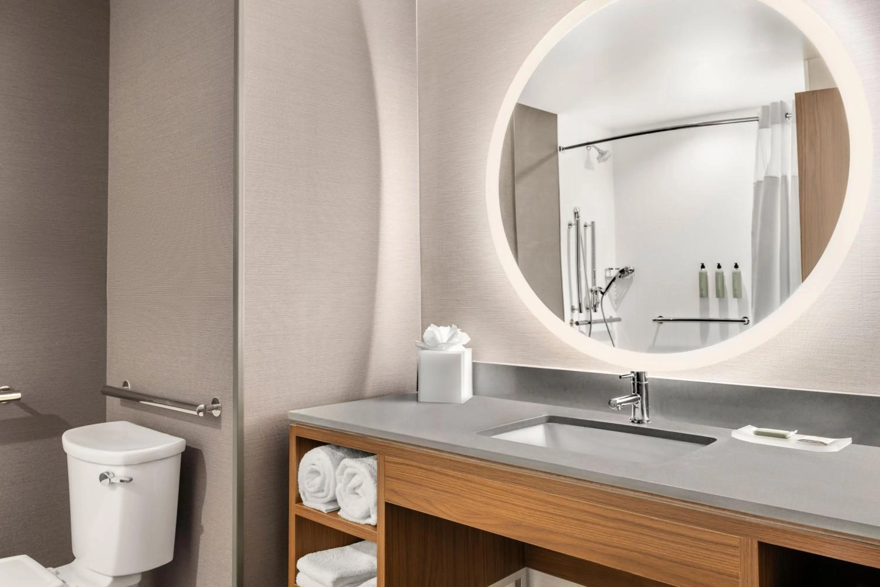 Bathroom in Courtyard by Marriott Milwaukee Brookfield at Poplar Creek