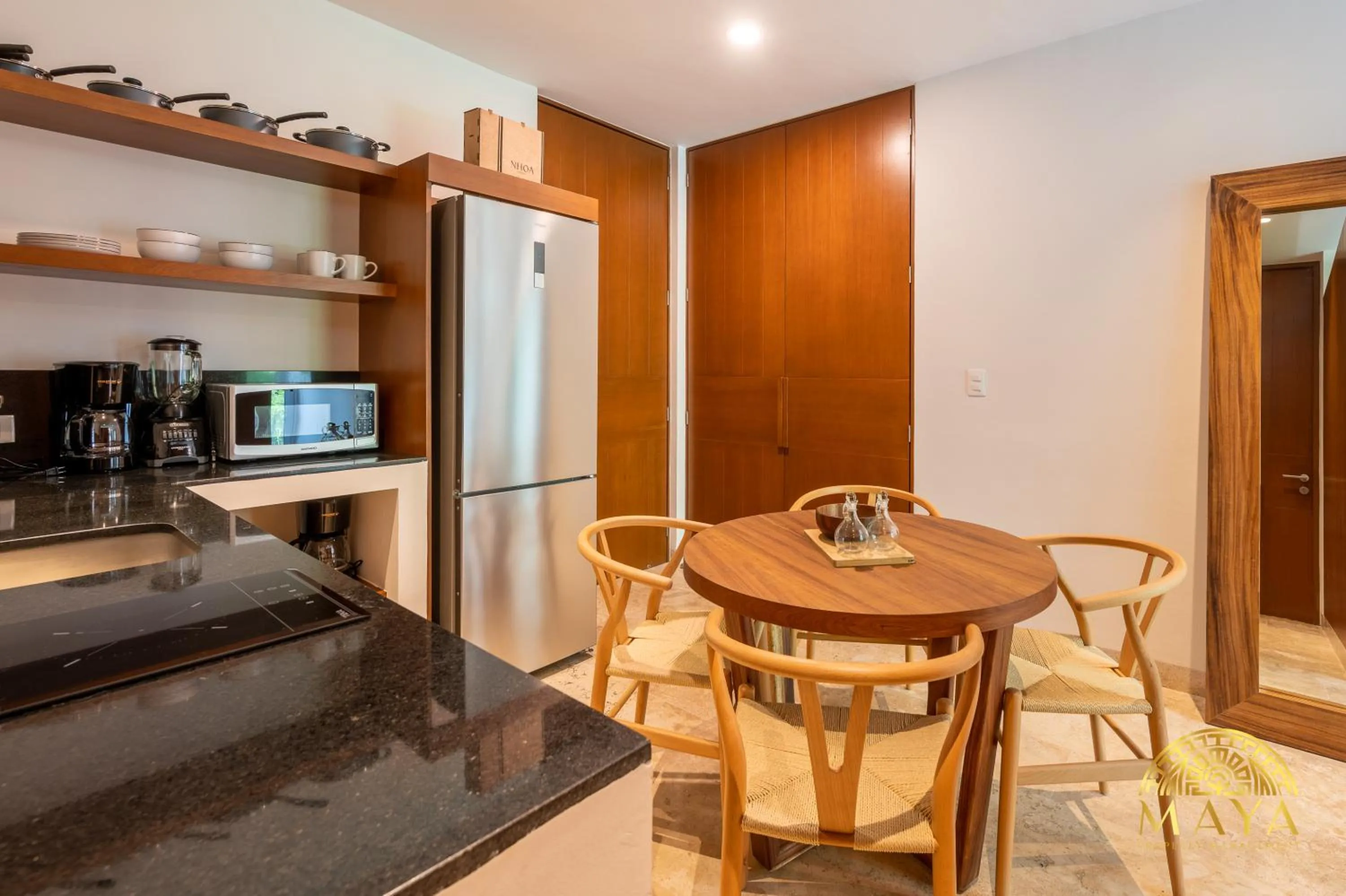 Kitchen or kitchenette in Nhoa Tulum Aparthotel by Maya PM