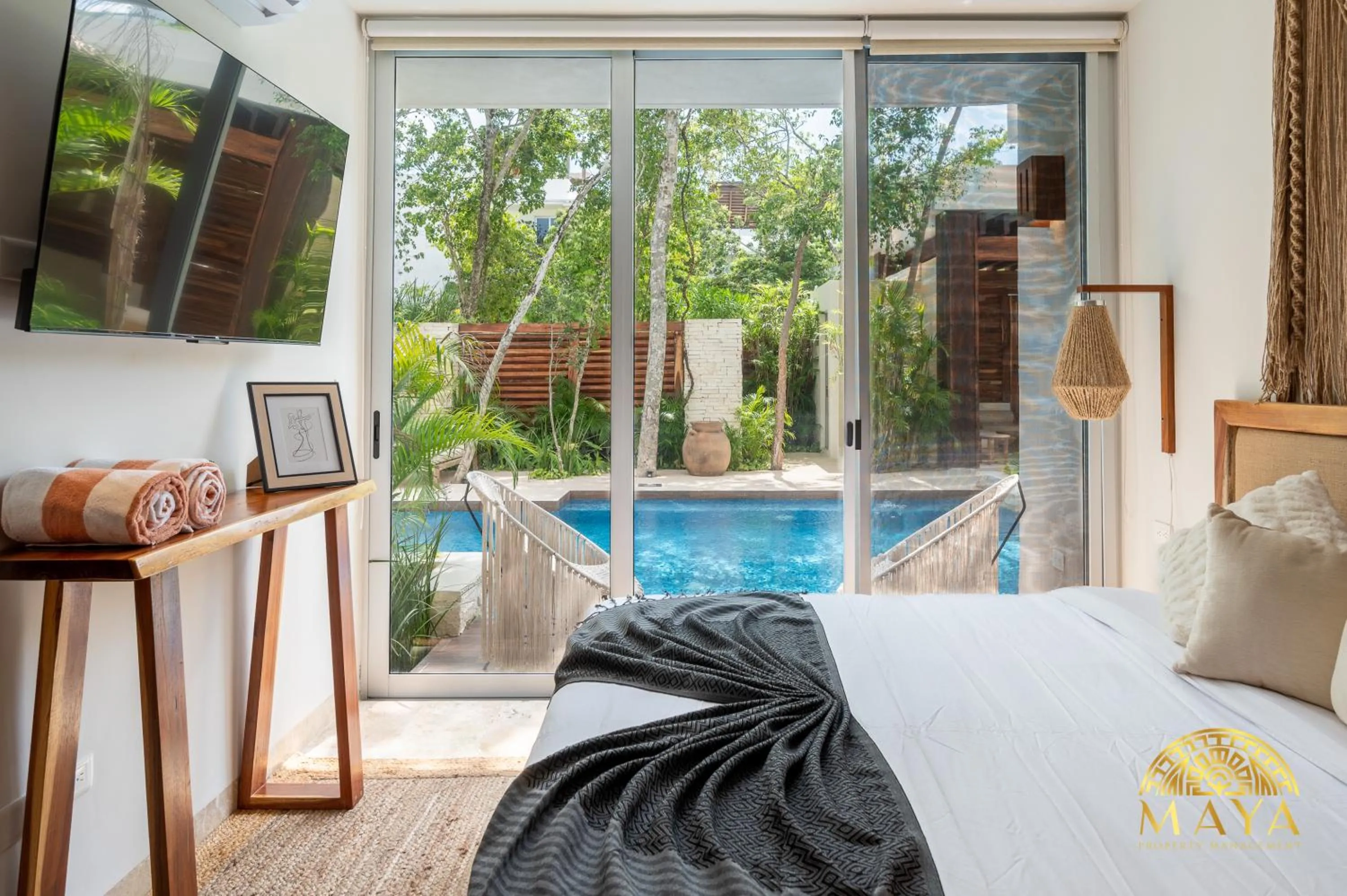 Bed in Nhoa Tulum Aparthotel by Maya PM