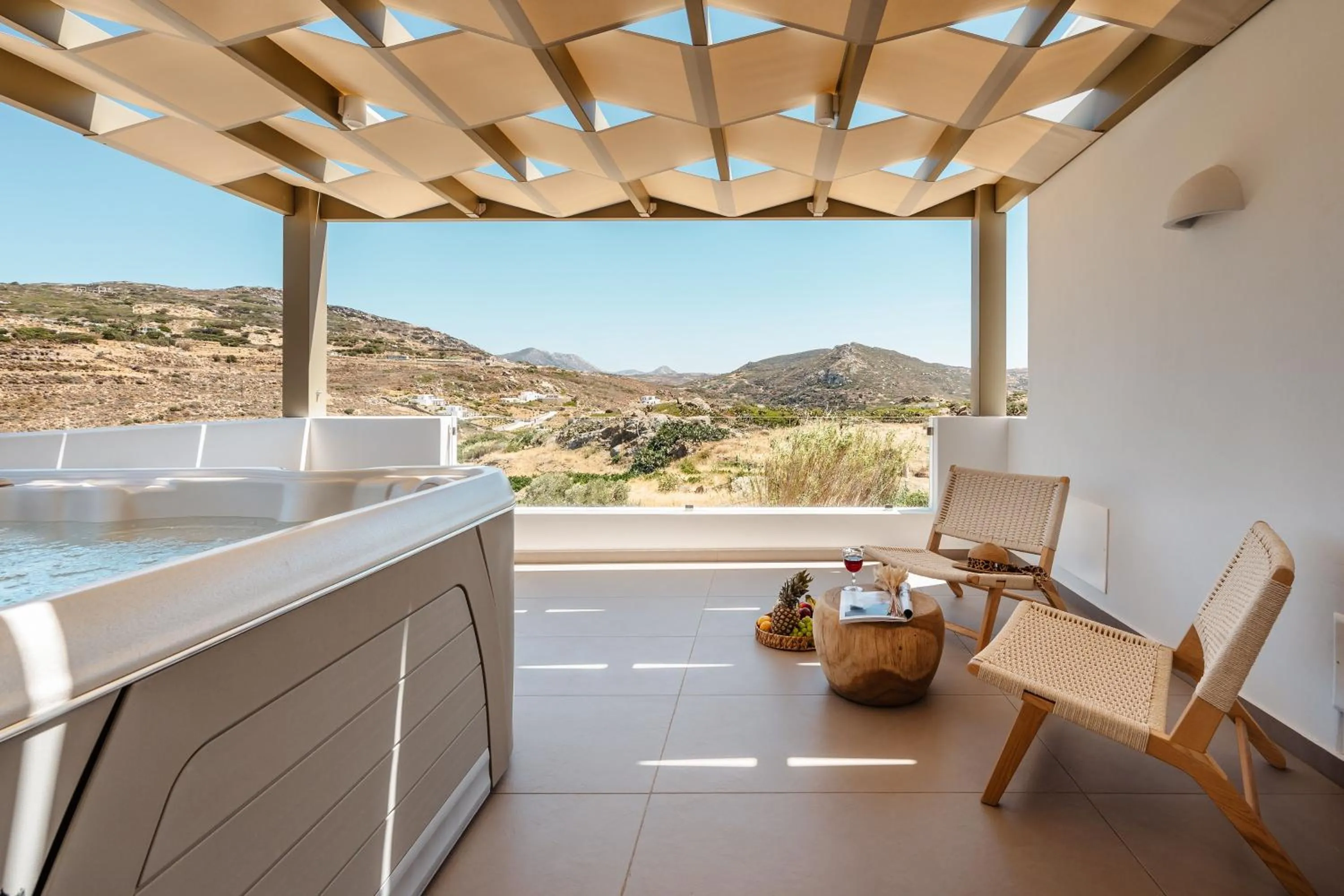 Patio in Thalelion 3 bedroom Villas with private pool and Jacuzzi