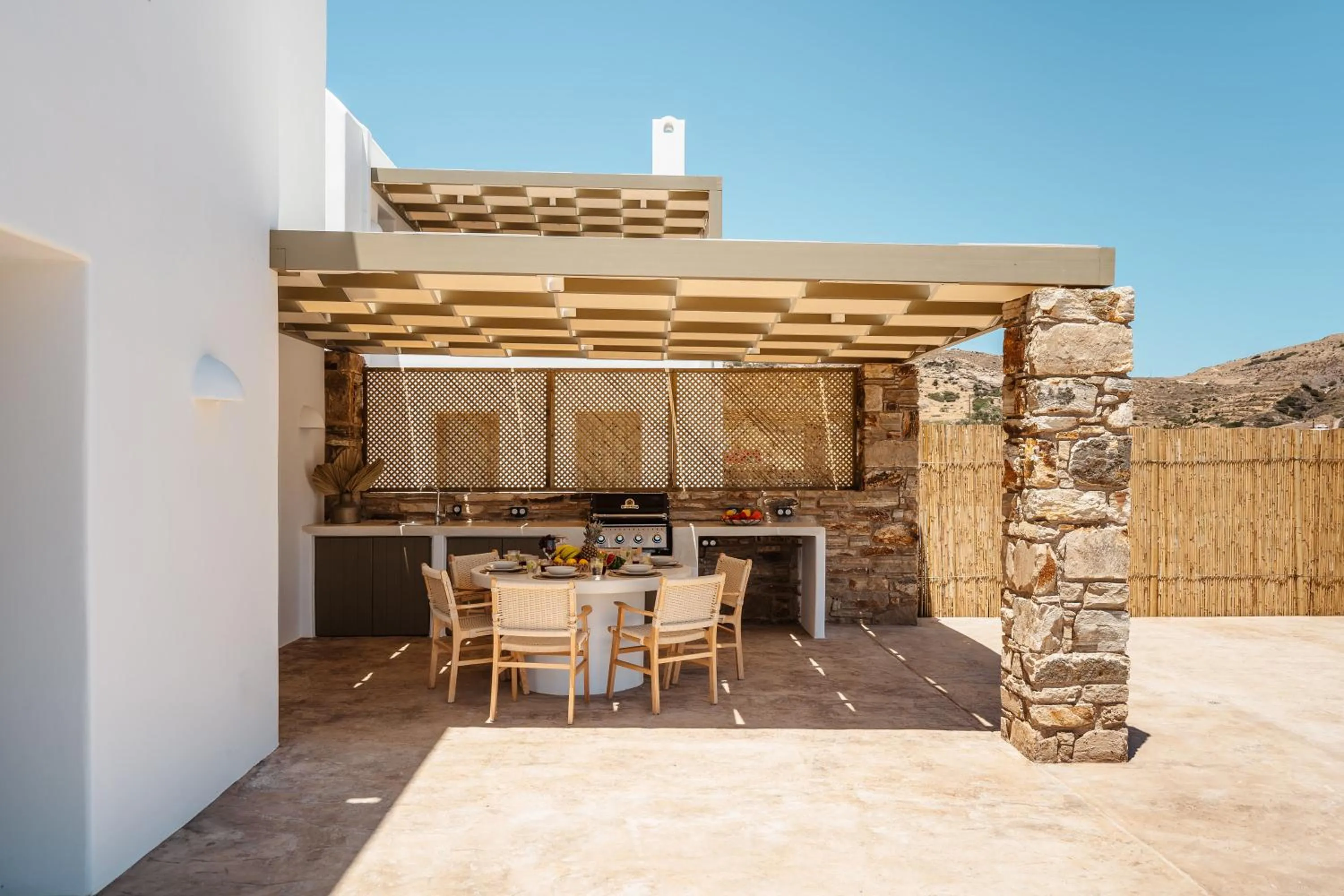 Patio in Thalelion 3 bedroom Villas with private pool and Jacuzzi