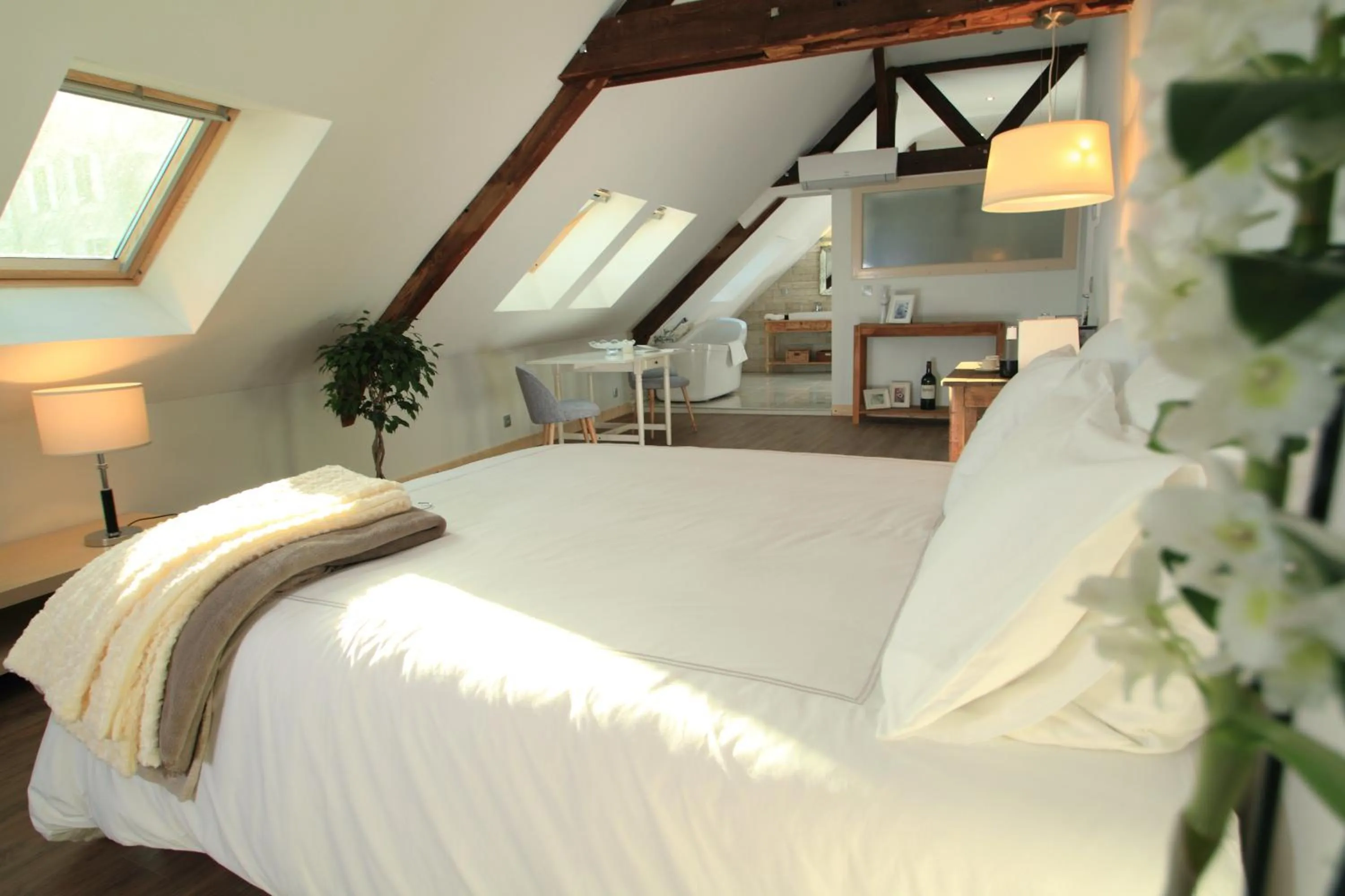 Photo of the whole room, Bed in Hôtel SPA Le Miel des Muses