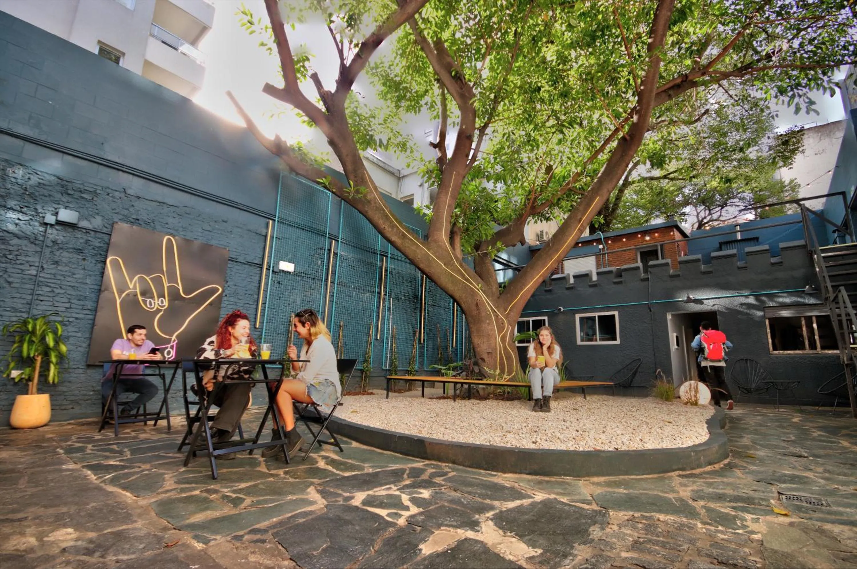 Patio in Play Hostel Garden