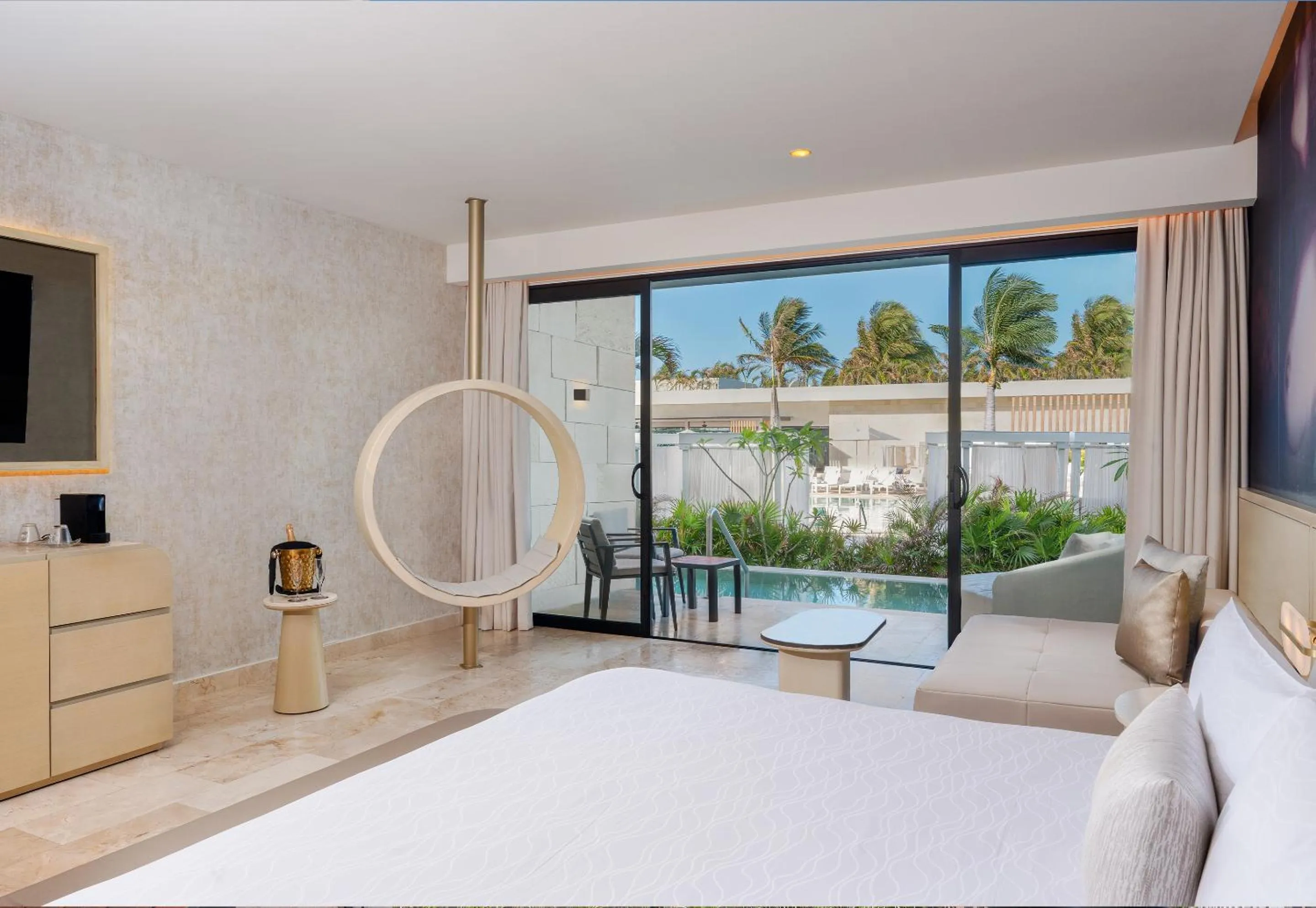 Balcony/Terrace, Bed in The Eden by Desire Riviera Maya All Inclusive - Couples Only