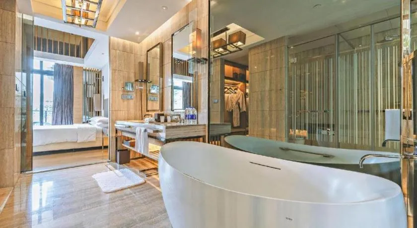 Bed in The Mulian Urban Resort Hotels Huadu