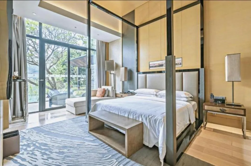 Bed in The Mulian Urban Resort Hotels Huadu