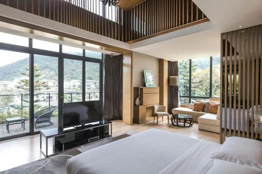 Bed in The Mulian Urban Resort Hotels Huadu