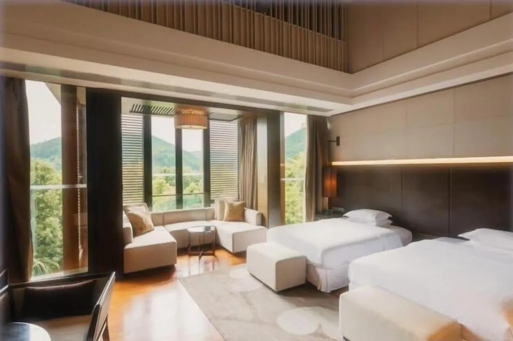 Bed in The Mulian Urban Resort Hotels Huadu