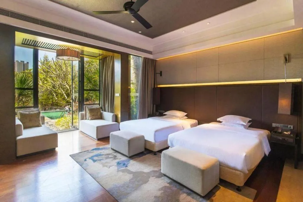 Bed in The Mulian Urban Resort Hotels Huadu