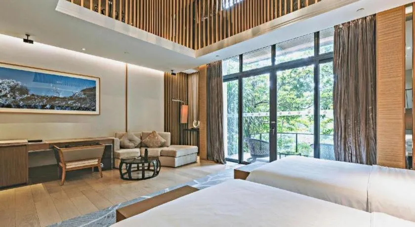 Bed in The Mulian Urban Resort Hotels Huadu