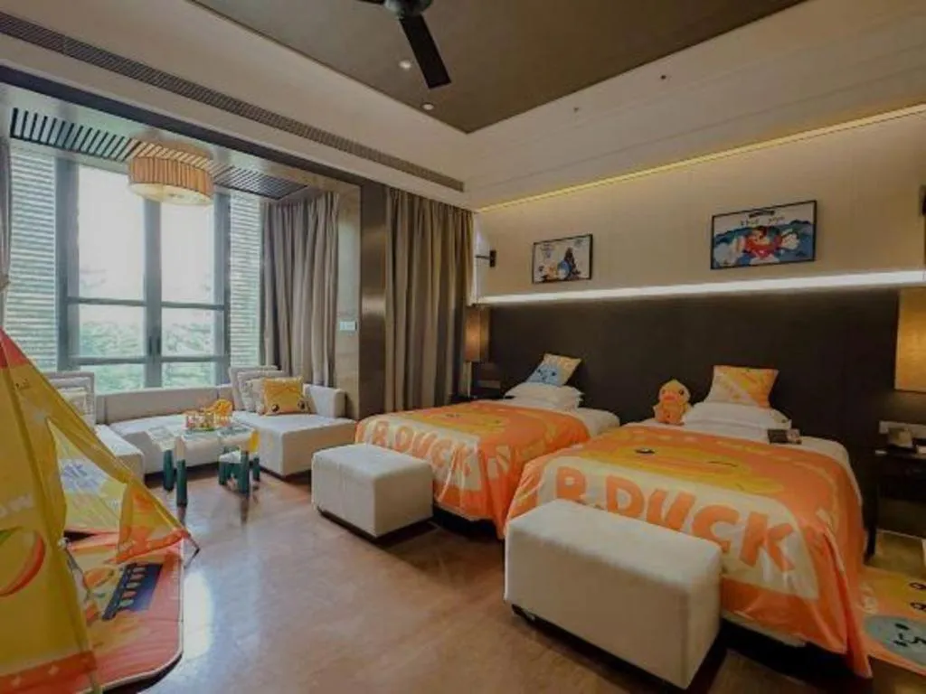 Bed in The Mulian Urban Resort Hotels Huadu