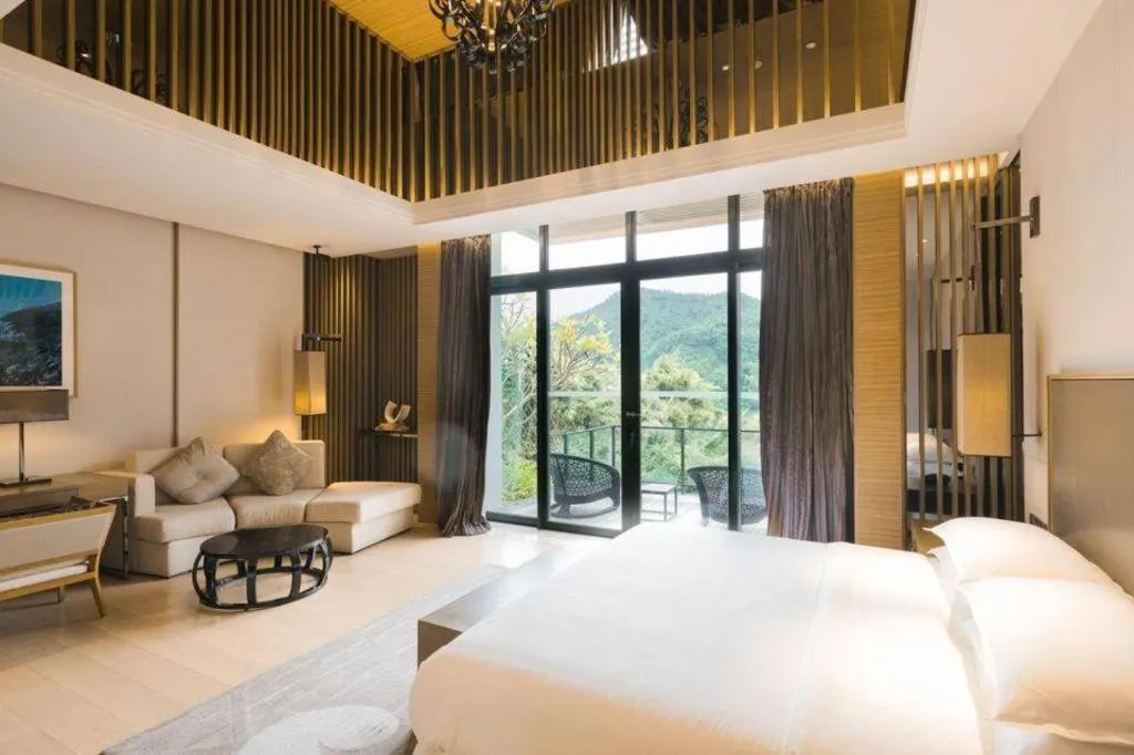 Bed in The Mulian Urban Resort Hotels Huadu