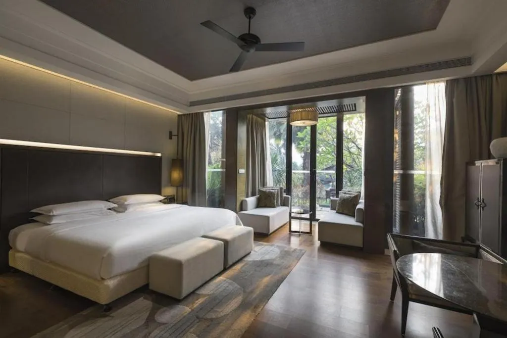 Bed in The Mulian Urban Resort Hotels Huadu