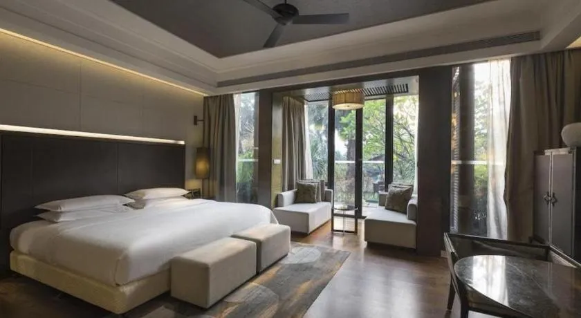 Bed in The Mulian Urban Resort Hotels Huadu