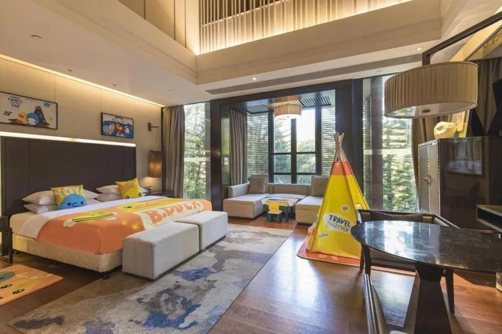 Bed in The Mulian Urban Resort Hotels Huadu