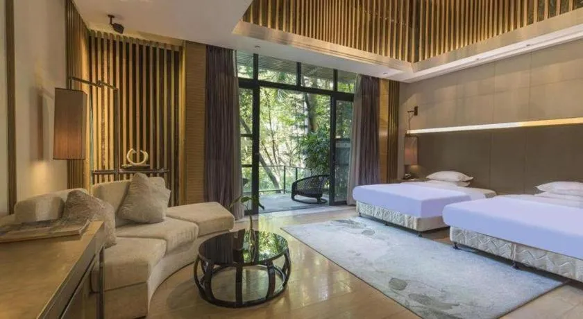 Bed in The Mulian Urban Resort Hotels Huadu