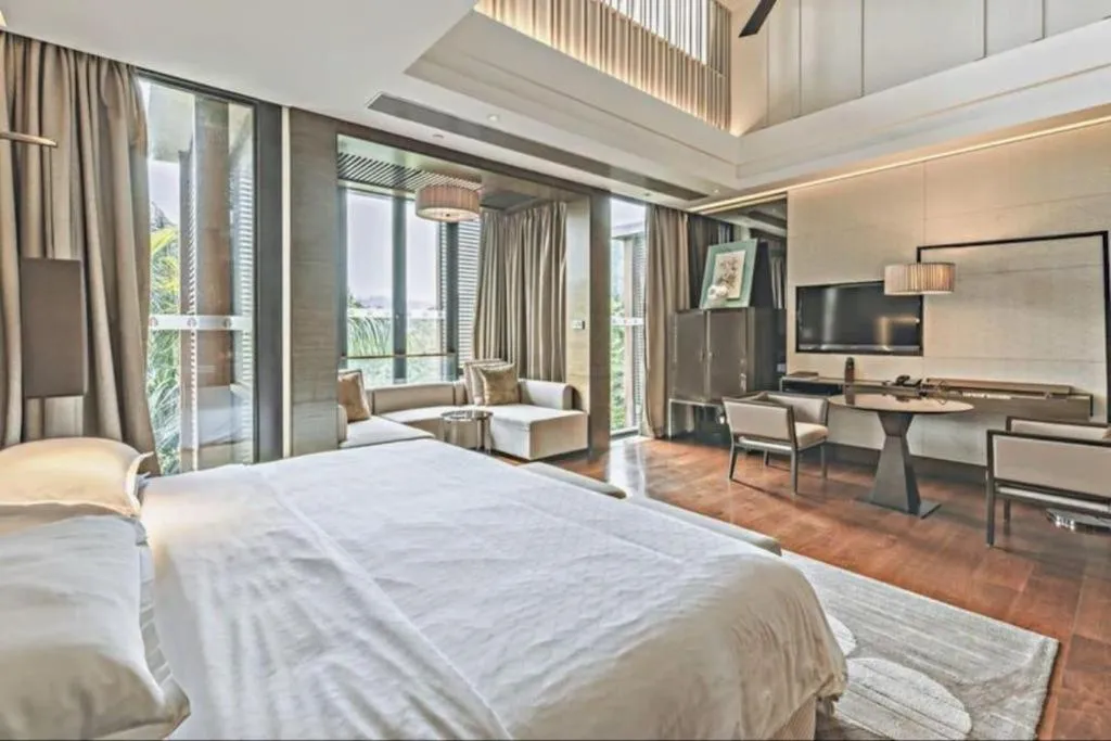 Bed in The Mulian Urban Resort Hotels Huadu