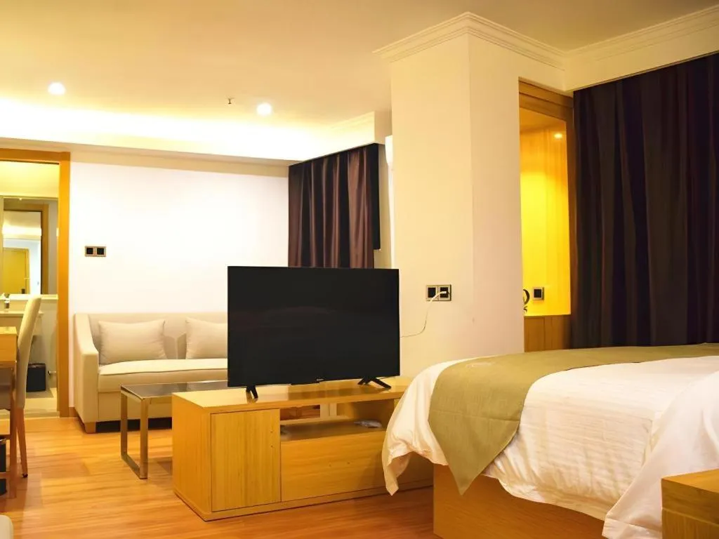 Bed in GreenTree Inn Qingyuan Qinghe Avenue Branch